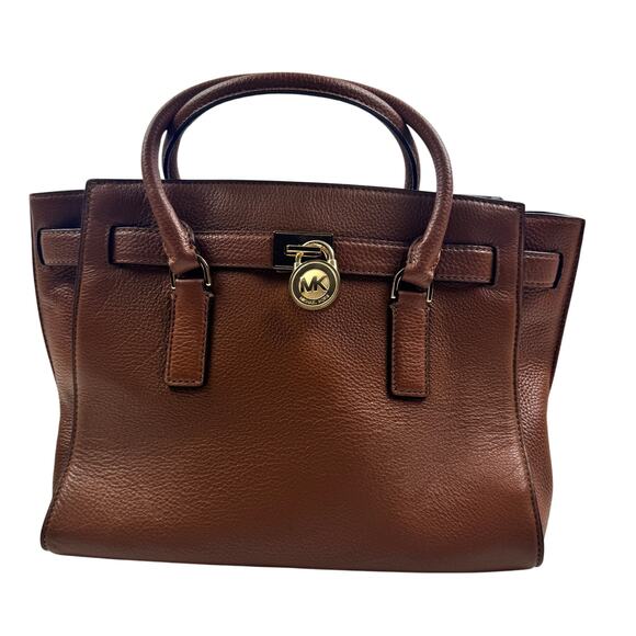 MICHAEL Michael Kors Brown Pebbled Leather Large Hamilton Traveler Tote W/O Key